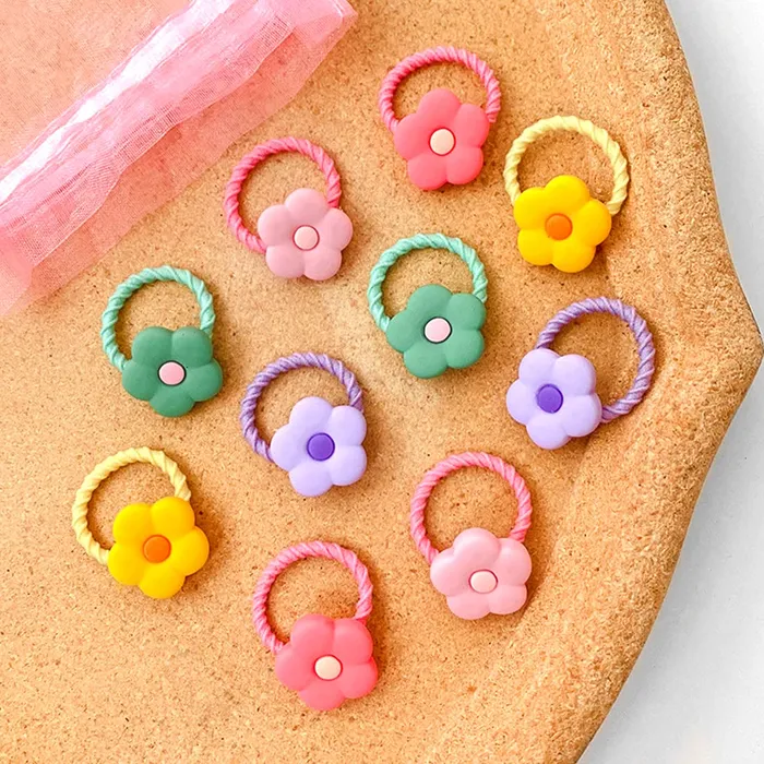 Yellow Chimes Melbees by Yellow Chimes Hair Clips Rubber Bands for Kids Multicolor Floral Icecream Shaped Rubberbands With Hairclips for Kids and Girls Hair Accessories for Girls and Kids Necklaces