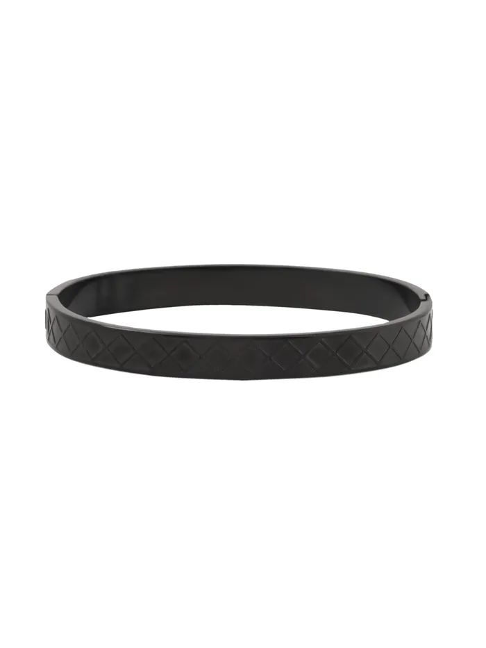 Yellow Chimes Mens Kada Bracelet Fashion Black Stainless Steel One Size GiftReady Bracelets