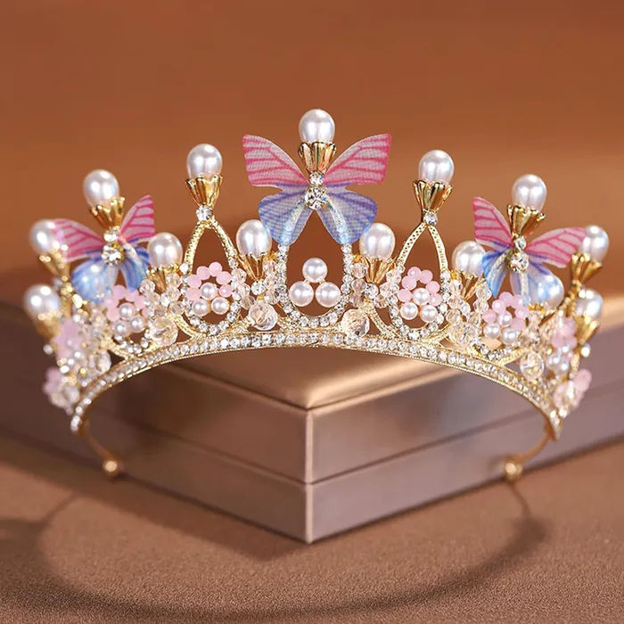 Yellow Chimes Necklaces Crown Multicolor Butterfly Designed for Women 15 cm Diameter Fashion Accessory