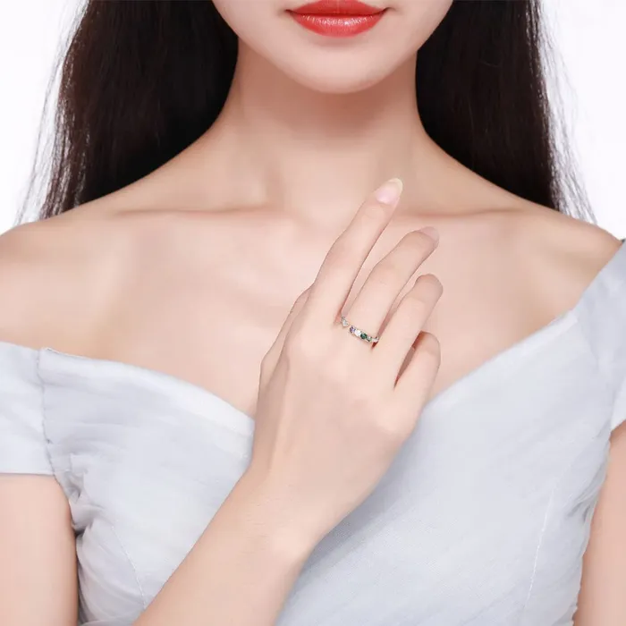 Yellow Chimes Necklaces Yellow Chimes 925 Silver Rings for Women 925 Sterling Silver Adjustable Rings Hallmark and Certified Purity Crystal Studded Silver Proposal Ring for Women and Girls