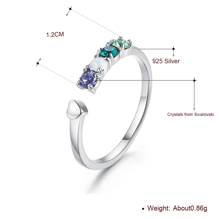 Yellow Chimes Necklaces Yellow Chimes 925 Silver Rings for Women 925 Sterling Silver Adjustable Rings Hallmark and Certified Purity Crystal Studded Silver Proposal Ring for Women and Girls