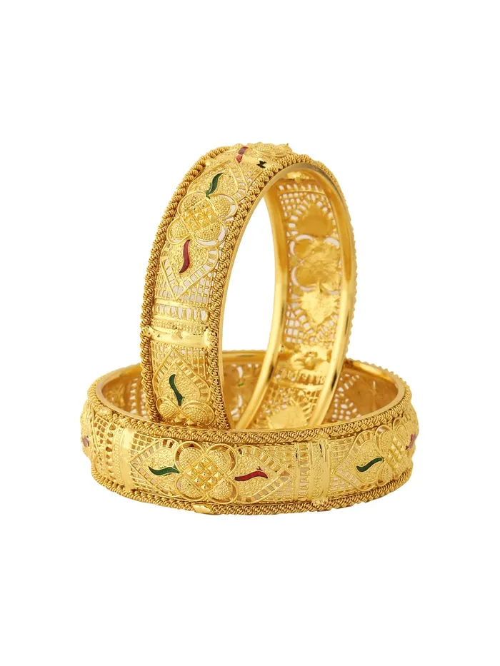 Yellow Chimes Necklaces Yellow Chimes Bangles for Women Gold Toned Traditional Designed Meenakari Touch Bangles for Women and Girls Yellow Chimes Necklaces Yellow Chimes Bangles for Women Gold Toned Traditional Designed Meenakari Touch Bangles for Women and Girls