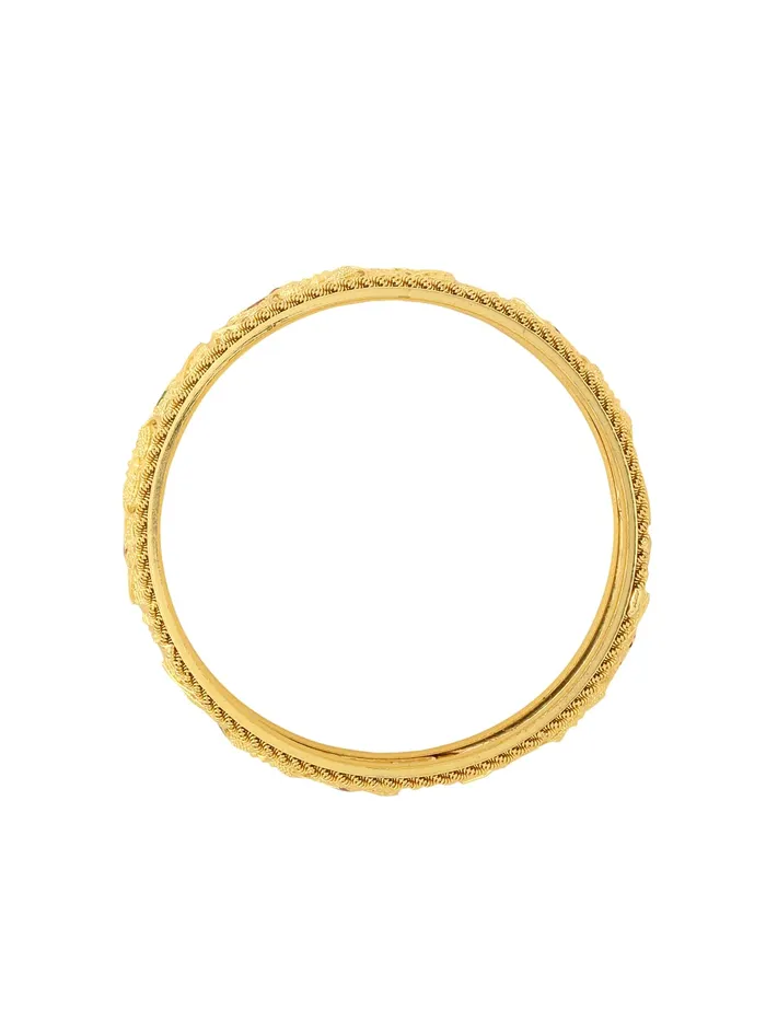 Yellow Chimes Necklaces Yellow Chimes Bangles for Women Gold Toned Traditional Designed Meenakari Touch Bangles for Women and Girls