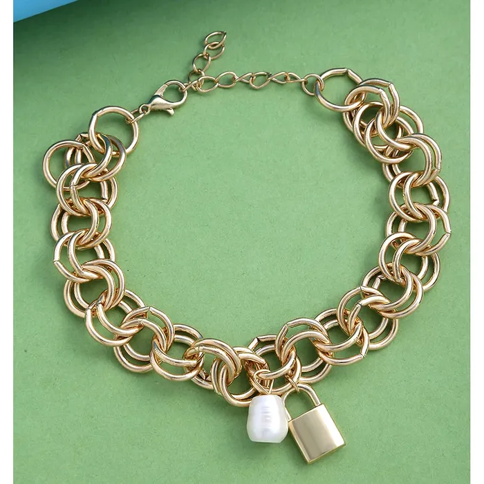Yellow Chimes Necklaces Yellow Chimes Bracelet for Women and Girls Golden Charm Bracelets for Women 4 Pcs Combo Gold Plated Butterfly Hanging Charm Bracelet for Girls Birthday Gift for Girls Women