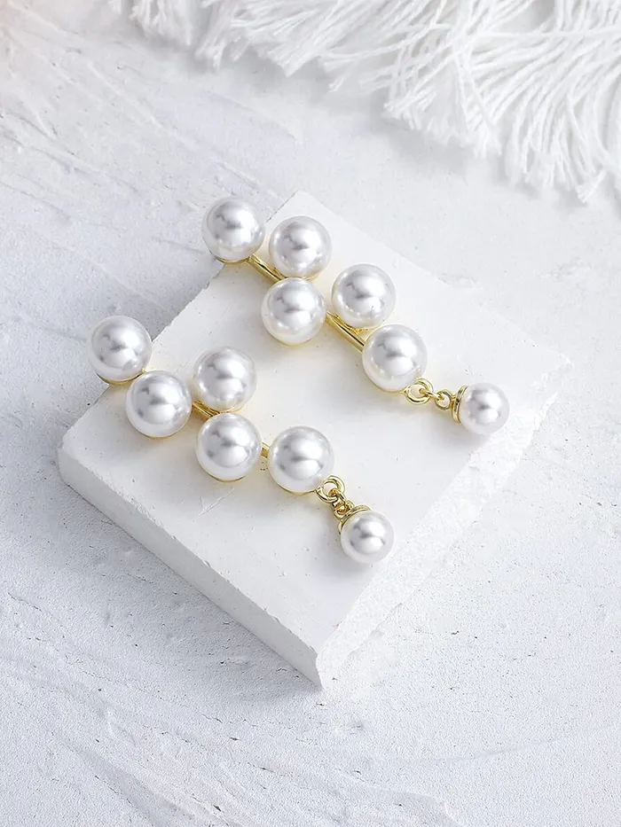 Yellow Chimes Necklaces Yellow Chimes Earrings for Women and Girls Fashion White Pearl Dangler Earrings Gold Plated Crystal Pearl Drop Dangler Earrings Birthday Gift for Girls Women Anniversary Gift for Wife
