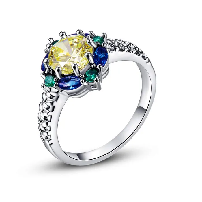 Yellow Chimes Necklaces Yellow Chimes Elegant A5 Grade Sparkling Crystal Floral Shaped Rhodium Plated Ring for Women Girls Yellow Chimes Necklaces Yellow Chimes Elegant A5 Grade Sparkling Crystal Floral Shaped Rhodium Plated Ring for Women Girls