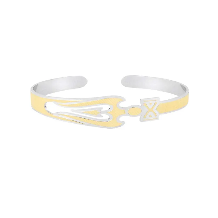 Yellow Chimes Necklaces Yellow Chimes Elegant Latest Fashion Stainless Steel Trishul Design Golden Kada Bracelet for Women and Girls Yellow Chimes Necklaces Yellow Chimes Elegant Latest Fashion Stainless Steel Trishul Design Golden Kada Bracelet for Women and Girls