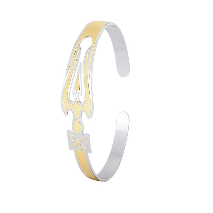Yellow Chimes Necklaces Yellow Chimes Elegant Latest Fashion Stainless Steel Trishul Design Golden Kada Bracelet for Women and Girls