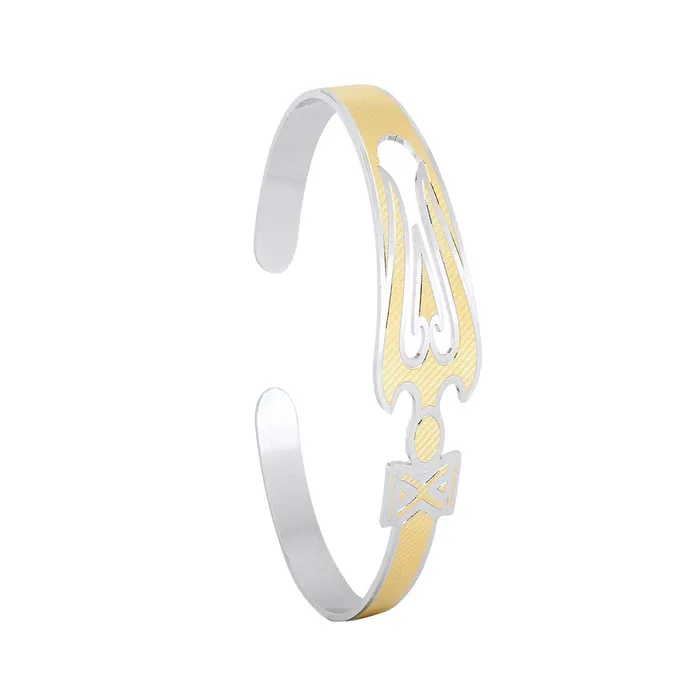 Yellow Chimes Necklaces Yellow Chimes Elegant Latest Fashion Stainless Steel Trishul Design Golden Kada Bracelet for Women and Girls