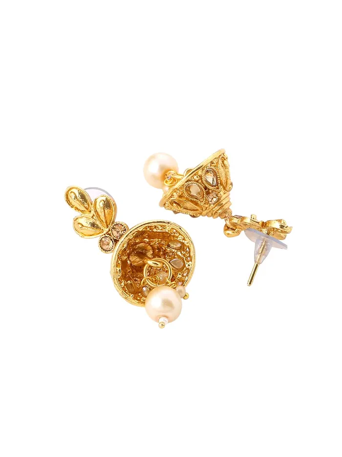 Yellow Chimes Necklaces Yellow Chimes Gold Plated OffWhite Beads New Luxury Design Choker Necklace Set With Maang Tikka For Women And Girls