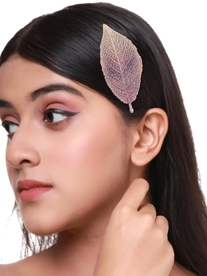 Yellow Chimes Necklaces Yellow Chimes Hair Clips for Women Multicolor 3 Pcs Leaf Hairclips for Girls Hair Pins Hair Accessories for Women and Girls