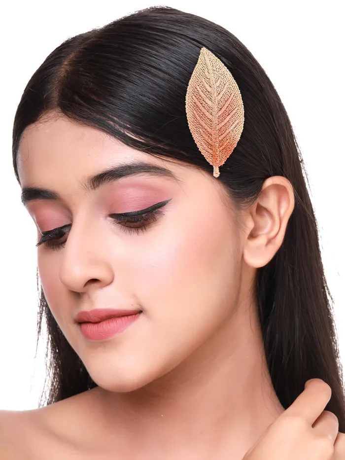 Yellow Chimes Necklaces Yellow Chimes Hair Clips for Women Multicolor 3 Pcs Leaf Hairclips for Girls Hair Pins Hair Accessories for Women and Girls