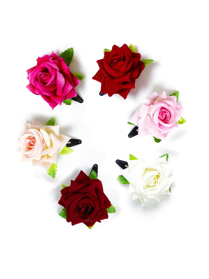Yellow Chimes Necklaces Yellow Chimes Hair Clips for Women Multicolor Rose Hair Clips Hair Decorative Hair Pins Hair Accessories for Women and Girls