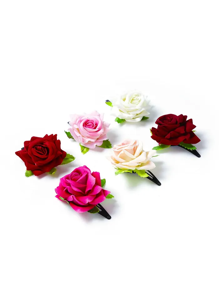 Yellow Chimes Necklaces Yellow Chimes Hair Clips for Women Multicolor Rose Hair Clips Hair Decorative Hair Pins Hair Accessories for Women and Girls