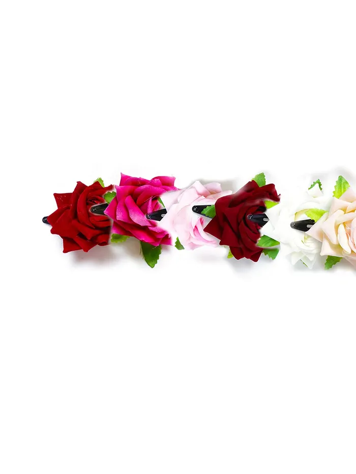 Yellow Chimes Necklaces Yellow Chimes Hair Clips for Women Multicolor Rose Hair Clips Hair Decorative Hair Pins Hair Accessories for Women and Girls
