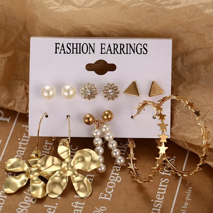 Yellow Chimes Necklaces Yellow Chimes Latest Fashion Gold Plated Geometric Design Dangle Earrings for Women and Girls Design 8