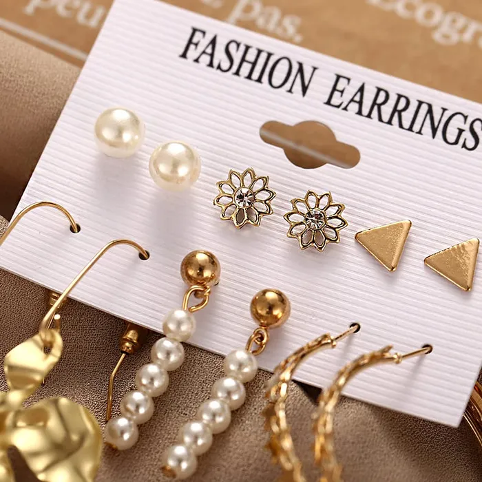 Yellow Chimes Necklaces Yellow Chimes Latest Fashion Gold Plated Geometric Design Dangle Earrings for Women and Girls Design 8