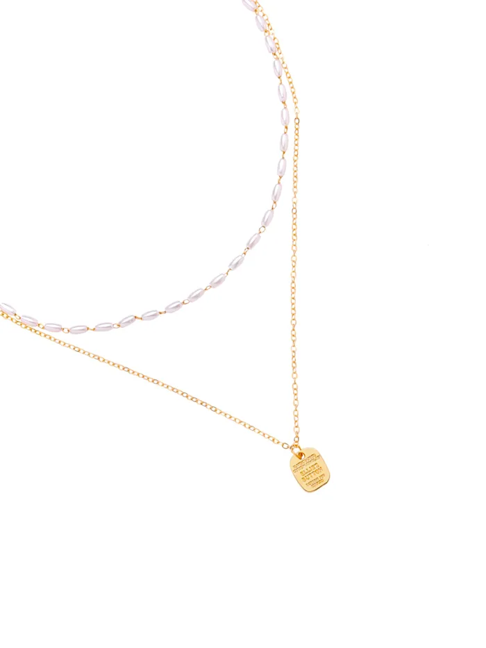 Yellow Chimes Necklaces Yellow Chimes Layered Pearl Necklace for Women Fashion Gold Plated Chain Pendant Necklace Multilayered Chain Necklace for Girls Glam Chains Birthday Anniversary Gift for Women Wife