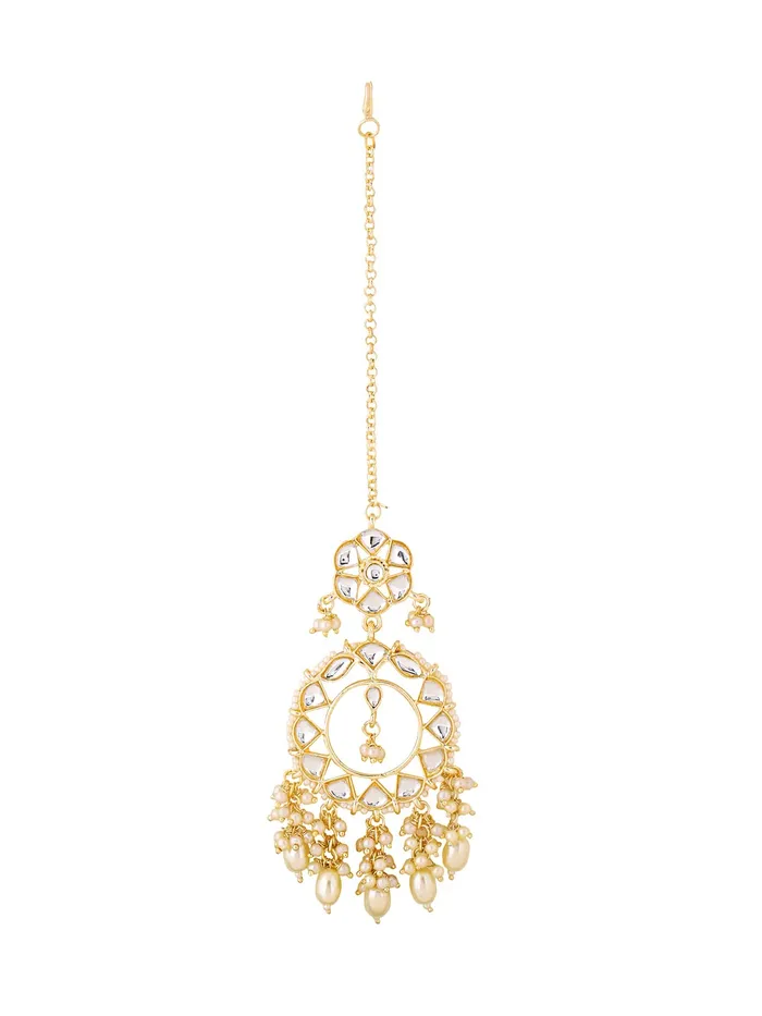 Yellow Chimes Necklaces Yellow Chimes Maang Tikka for Women Gold Plated Kundan Studded Beads Drop Maangtikka for Women and Girls Yellow Chimes Necklaces Yellow Chimes Maang Tikka for Women Gold Plated Kundan Studded Beads Drop Maangtikka for Women and Girls