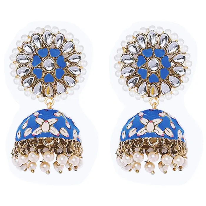 Yellow Chimes Necklaces Yellow Chimes Meenakari Jhumka Earrings Handcrafted Gold toned Traditional Dark Blue JhumkaJhumki Earrings for Women and Girls Yellow Chimes Necklaces Yellow Chimes Meenakari Jhumka Earrings Handcrafted Gold toned Traditional Dark Blue JhumkaJhumki Earrings for Women and Girls