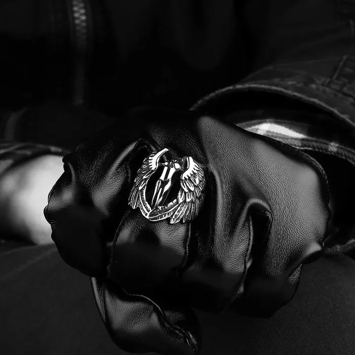 Yellow Chimes Necklaces Yellow Chimes Rings For Men Fashion And Trendy Silver Oxidised Stainless Steel Metal Bikers Rings For Men And Boys Size 10