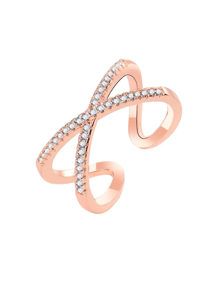 Yellow Chimes Necklaces Yellow Chimes Rings for Women and Girls Rosegold Ring Crystal Studded Rosegold Plated Adjustable Finger Ring for Women Birthday Gifts For Women Valentine Gift for Girls