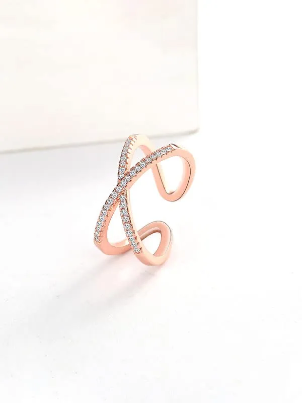 Yellow Chimes Necklaces Yellow Chimes Rings for Women and Girls Rosegold Ring Crystal Studded Rosegold Plated Adjustable Finger Ring for Women Birthday Gifts For Women Valentine Gift for Girls