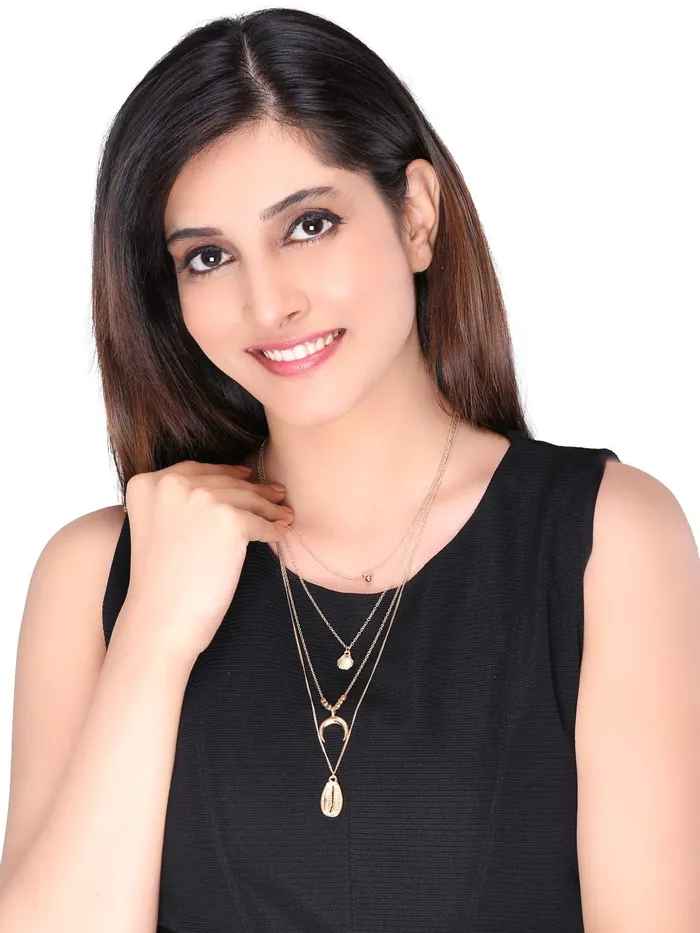 Yellow Chimes Necklaces Yellow Chimes Trendy Fashion Multilayered Gold Plated Moon Choker Necklace for Women and Girls