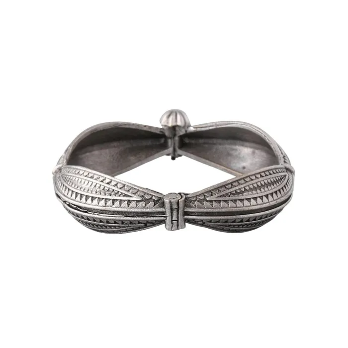 Yellow Chimes Oxidised Bangle for Women Traditional Oxidised Silver Ethnic Design Openable Bangle for Women and Girls Yellow Chimes Earrings