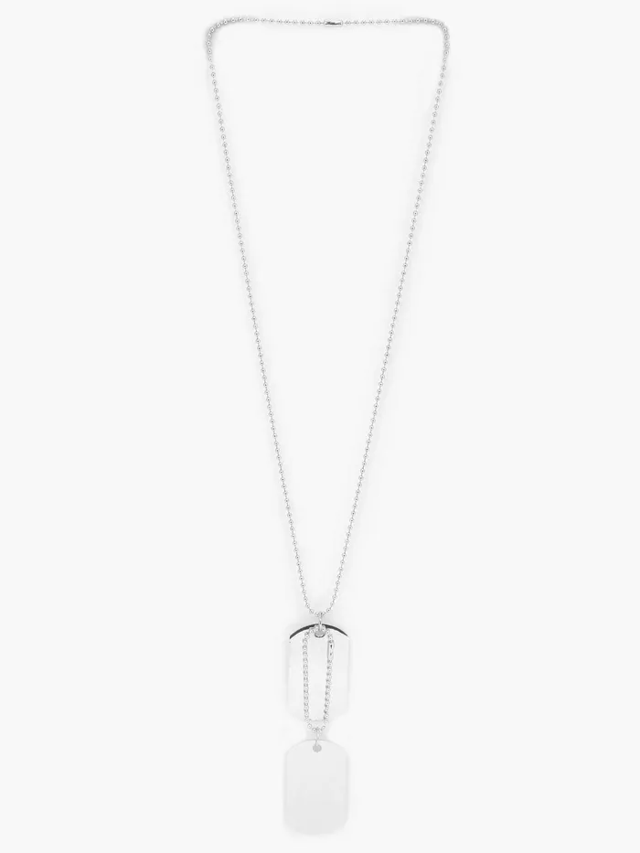 Yellow Chimes Pendant for Men and Boys Silver Dog Tag for Men Stainless Steel Army Dog Tag Chain Pendants for Men Birthday Gift for Men and Boys Anniversary Gift for Husband Yellow Chimes Earrings