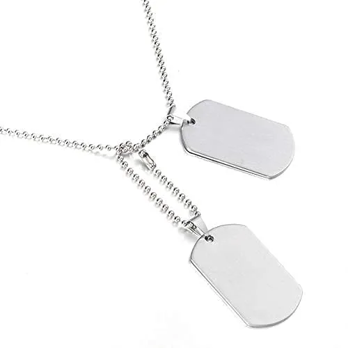 Yellow Chimes Pendant for Men and Boys Silver Dog Tag for Men Stainless Steel Army Dog Tag Chain Pendants for Men Birthday Gift for Men and Boys Anniversary Gift for Husband Yellow Chimes Earrings