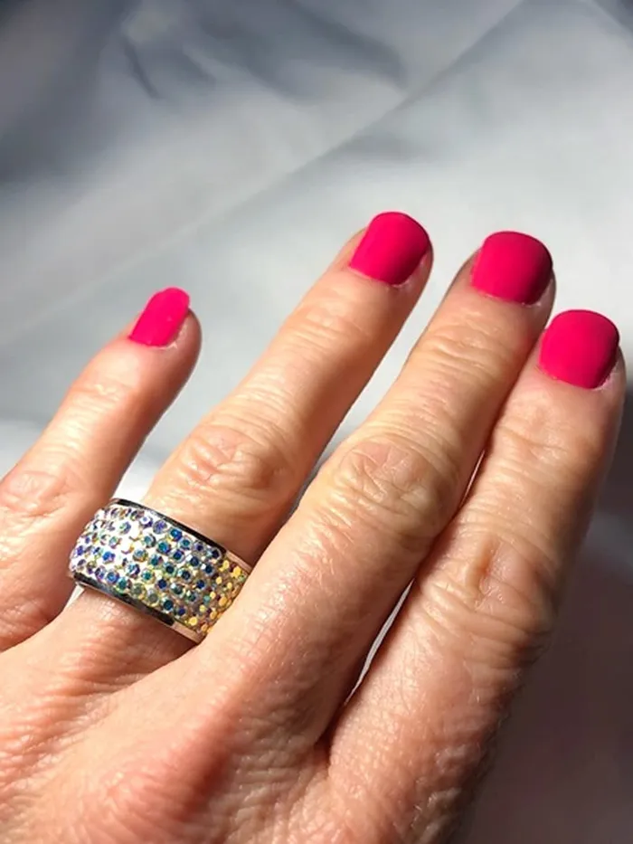 Yellow Chimes Ring For Women Silver Tone Crystal Studded Band Style Elegant Ring For Women and Girls Yellow Chimes Necklaces