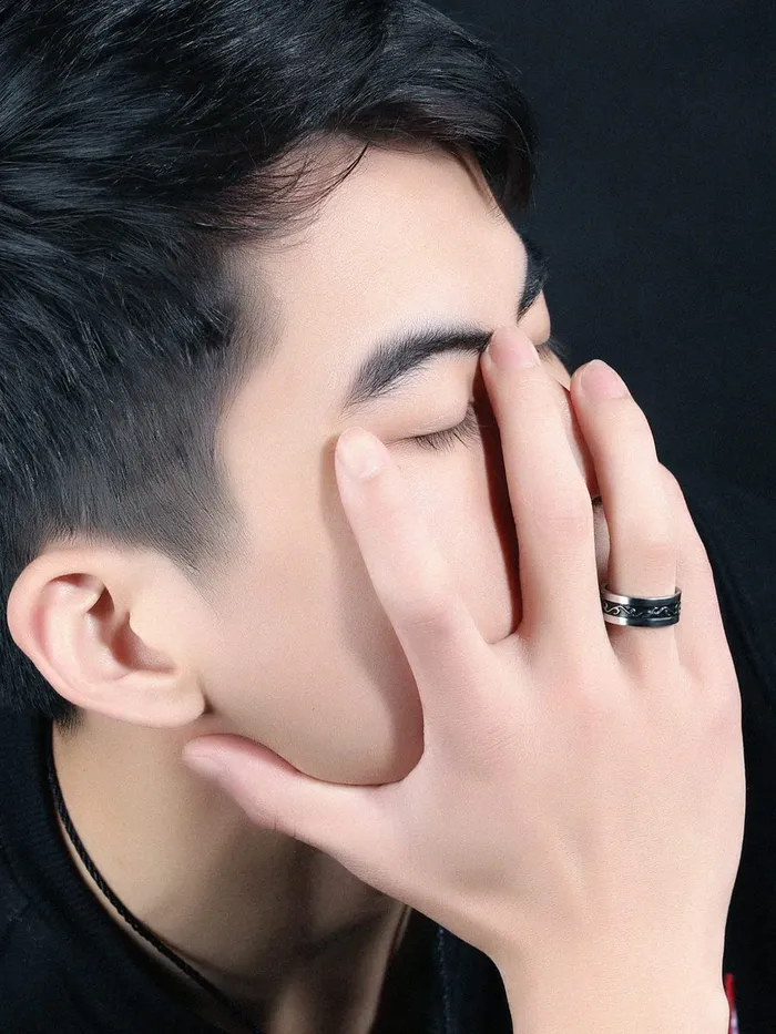 Yellow Chimes Rings for Men 2 PCs Combo Ring Stainless Steel Western Style Tough Dude Chain Band Rings for Men and Boys Yellow Chimes Earrings