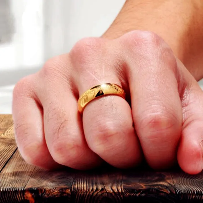 Yellow Chimes Rings for Men and Boys Gold Plated Ring for Men Finger Band Mens Ring Stainless Steel Rings for Men Birthday Gift for Men and Boys Anniversary Gift for Husband Yellow Chimes Earrings