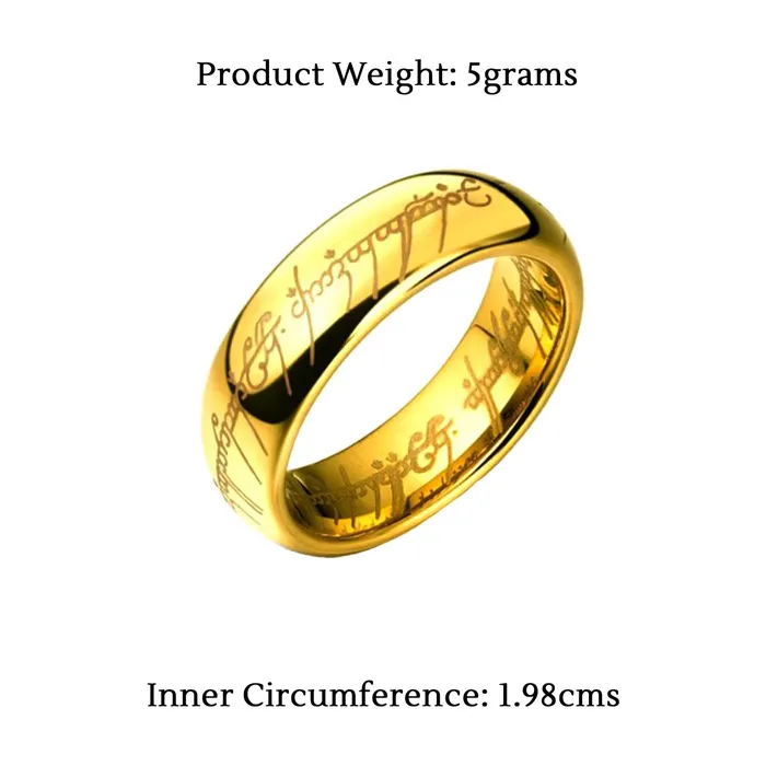 Yellow Chimes Rings for Men and Boys Gold Plated Ring for Men Finger Band Mens Ring Stainless Steel Rings for Men Birthday Gift for Men and Boys Anniversary Gift for Husband Yellow Chimes Earrings