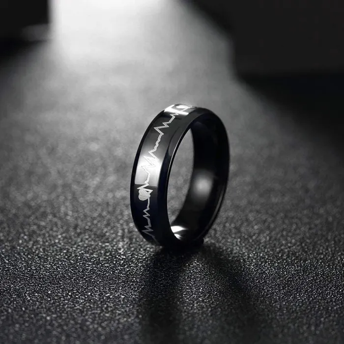Yellow Chimes Rings for Men Combo of Heartbeat Love Message Stainless Steel Ring in Red Velvet Rose Ring Valentines Gift Box for Boys and Girls Yellow Chimes Rings
