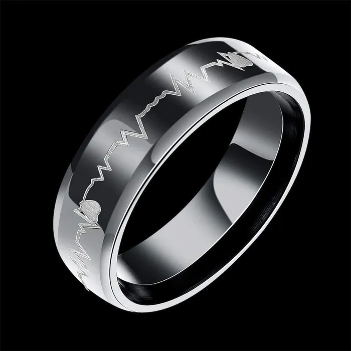 Yellow Chimes Rings for Men Combo of Heartbeat Love Message Stainless Steel Ring in Red Velvet Rose Ring Valentines Gift Box for Boys and Girls Yellow Chimes Rings