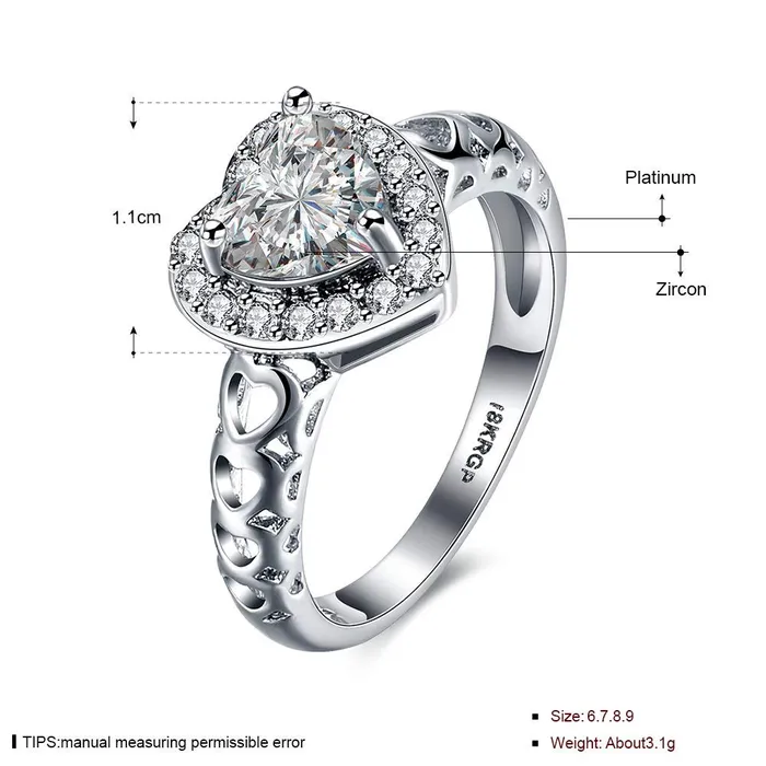 Yellow Chimes Rings for Women Exclusive White Colored Stone Crystal Swarovski Collection Silver plated Heart Shaped Alloy Studded Ring for Women and Girls Size US 8 Yellow Chimes Earrings