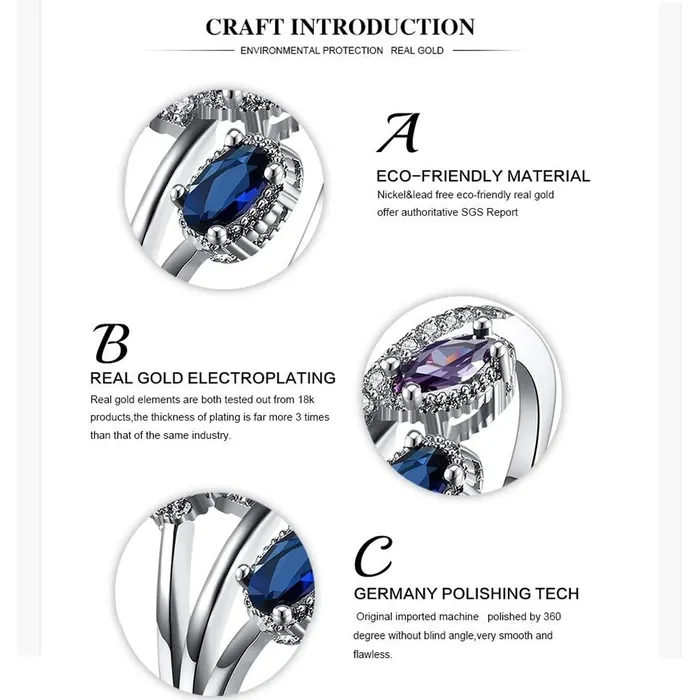 Yellow Chimes Rings for Women Silver toned Crystal Three Leaves Classic Designed Platinum Plated Ring for Women and Girls Yellow Chimes Rings