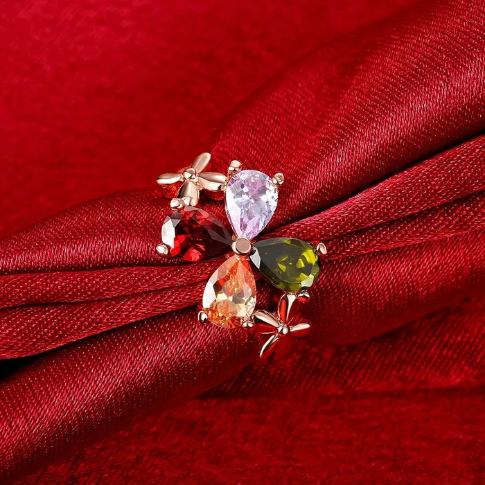 Yellow Chimes Rings Yellow Chimes Crystal Rings For Women Adjustable Ring Multicolor Swiss Cubic Zircon Crystal Ring Rose Gold Plated Finger Ring for Girls Birthday Gift For Girls Women Anniversary Gift for Wife