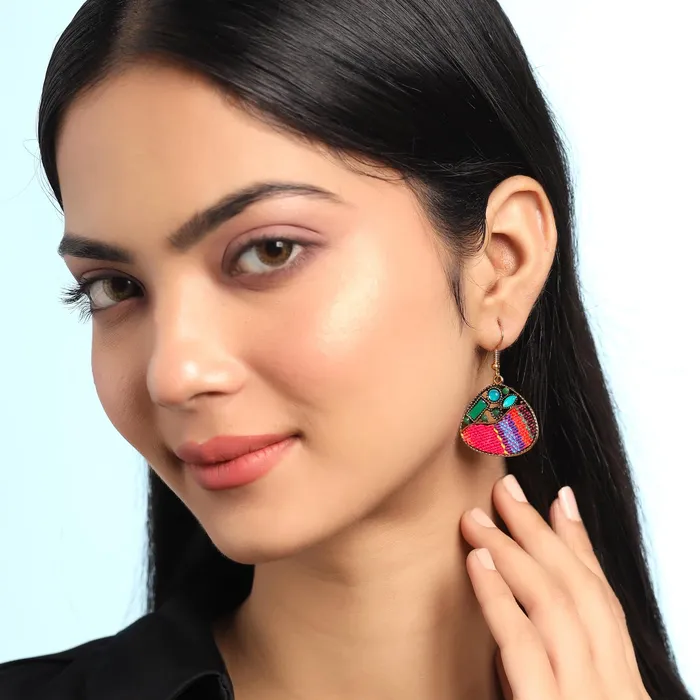 Yellow Chimes Rings Yellow Chimes Earrings for Women and Girls Stone Drop Multicolor Stone Studded Drop Earrings Birthday Gift for girls and women Anniversary Gift for Wife