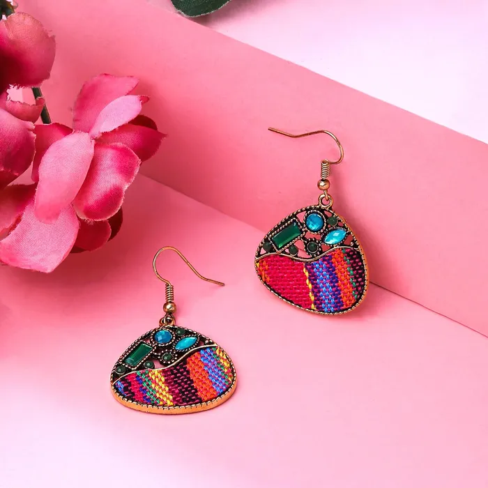 Yellow Chimes Rings Yellow Chimes Earrings for Women and Girls Stone Drop Multicolor Stone Studded Drop Earrings Birthday Gift for girls and women Anniversary Gift for Wife