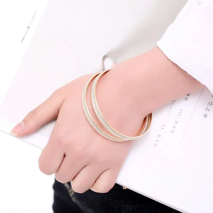 Yellow Chimes Rings Yellow Chimes Exclusive Luxury Look Circle Matte Finish Rose Gold Plated Bangles For Women and Girls