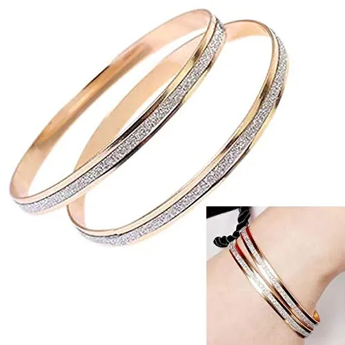 Yellow Chimes Rings Yellow Chimes Exclusive Luxury Look Circle Matte Finish Rose Gold Plated Bangles For Women and Girls