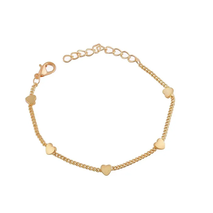 Yellow Chimes Rings Yellow Chimes Exclusive Valentine Collection Pentagram Heart Design Gold Plated Chain Bracelet for Women and Girls Yellow Chimes Rings Yellow Chimes Exclusive Valentine Collection Pentagram Heart Design Gold Plated Chain Bracelet for Women and Girls