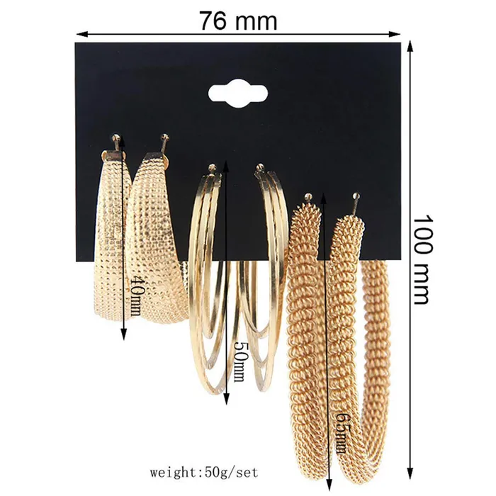 Yellow Chimes Rings Yellow Chimes Fashion Latest Combo Of 3 Pairs Gold Plated Stylish Twisted Hoop Earrings For Women And Girl