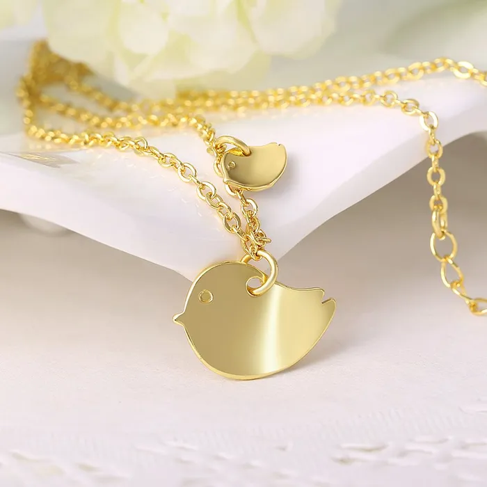 Yellow Chimes Rings Yellow Chimes Mother Daughter Love Birds 18K Gold Plated Pendant for Girls and Women
