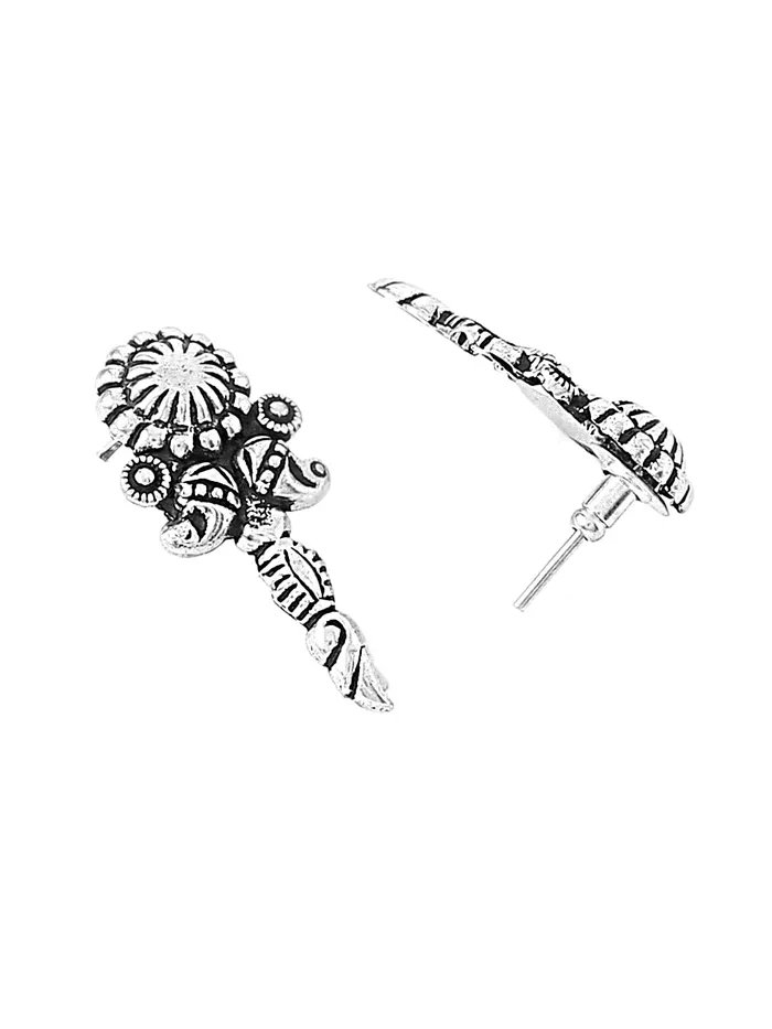 Yellow Chimes Rings Yellow Chimes Oxidised necklace set Silver Kolhapuri Necklace Traditional Necklace Set For Women Girls