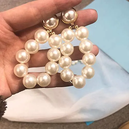 Yellow Chimes Rings Yellow Chimes Pearl Collection Fresh Water Pearl Geometry Dangle Drop Earrings For Women And Girls