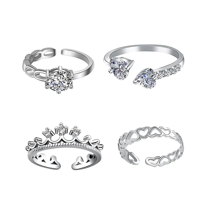Yellow Chimes Rings Yellow Chimes Rings for Women and Girls Crystal Ring Adjustable Crystal Rings Silver Tone Combo of 4pcs Ring for Women Birthday Gift For girls and women Anniversary Gift for Wife Yellow Chimes Rings Yellow Chimes Rings for Women and Girls Crystal Ring Adjustable Crystal Rings Silver Tone Combo of 4pcs Ring for Women Birthday Gift For girls and women Anniversary Gift for Wife